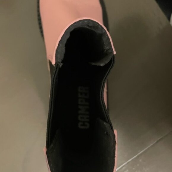 CAMPER Pull Tab Pix Round Toe Slip On BOOTS US 8 EU 38 PINK/BK - Picture 4 of 6